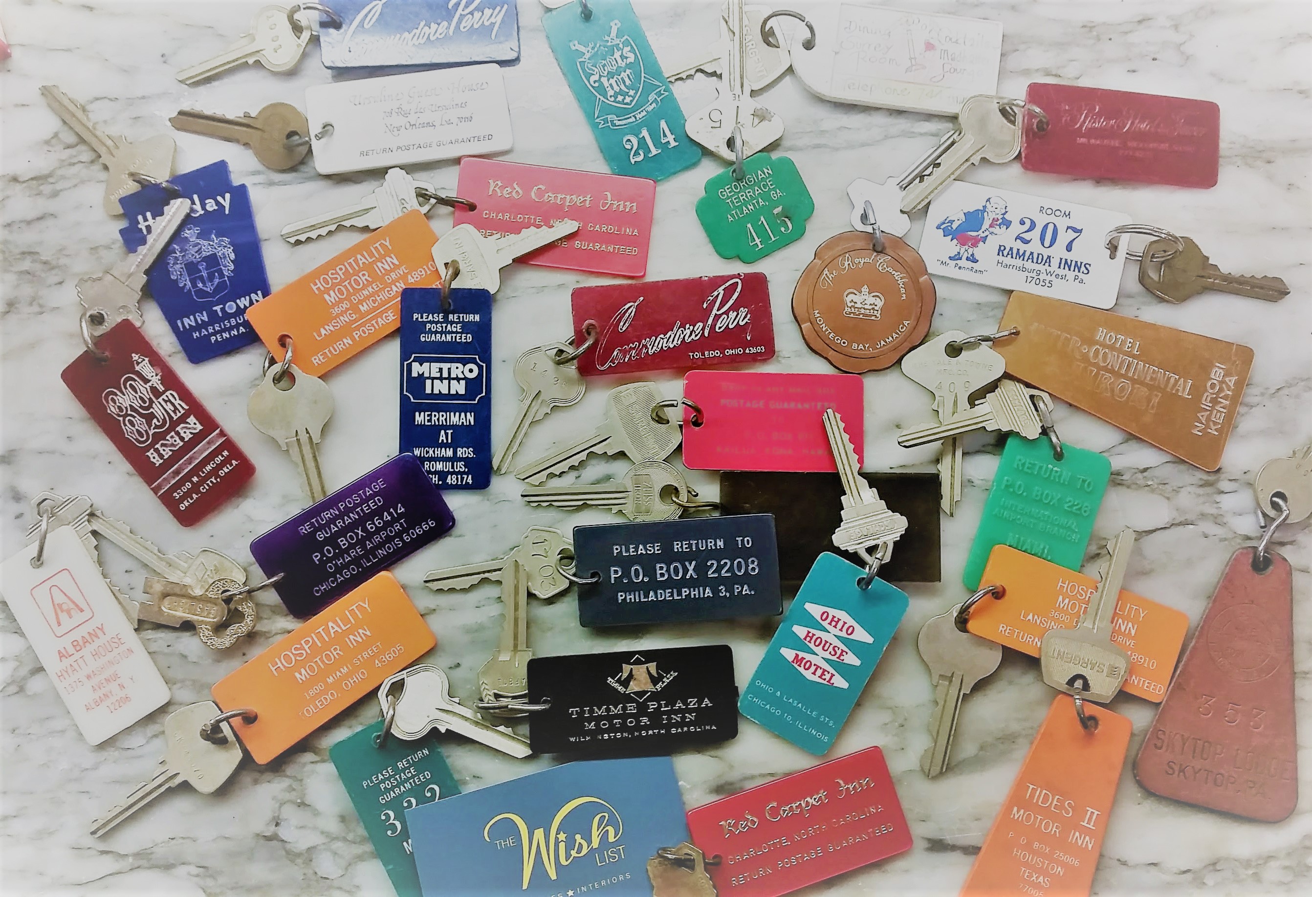 Conversation Piece Vintage Hotel Keys Home with a Twist