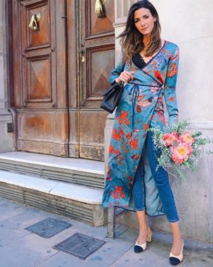 wrap dress over jeans